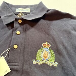 Extreme RCMP Polo Shirt Mens Large Navy Blue Cotton Embroidered Police Uniform